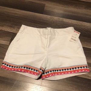 NWT white/colorful shorts
